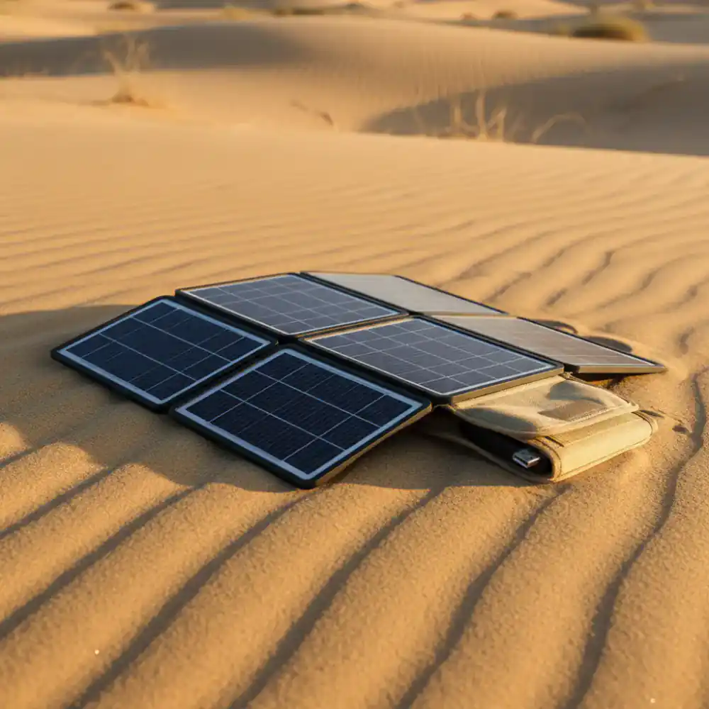 Panel solar plegable para camping